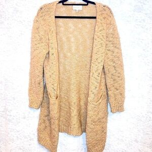 Belle France Made in Italy Wool Blend Chunky Knit Open Front Cardigan Size M